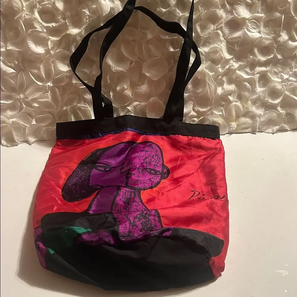 Picasso Artistic Red and Purple Tote Bag